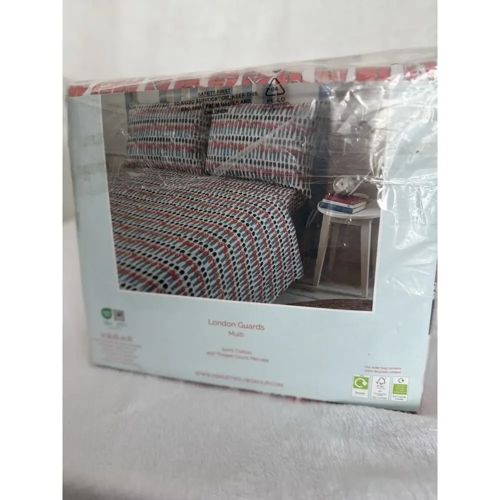 New Cath Kidston London Guards Christmas Queen Sheet Set 4 Piece 100% Cotton